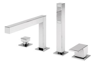 Смеситель на борт ванны с выдвижным душем и переключателем, хром Cezares PORTA-BVDM4-01